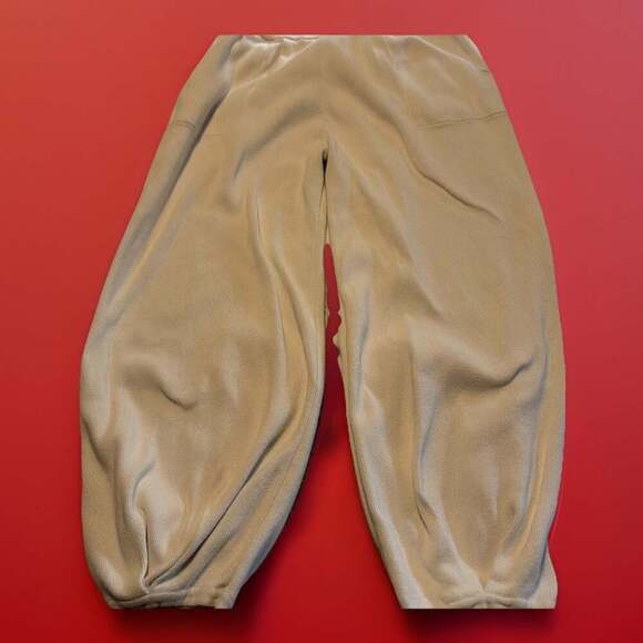 Unbranded Pants - Unisex Oversized Cream Colored Sweatpants Wide Legs Large Pockets, XL 28/23